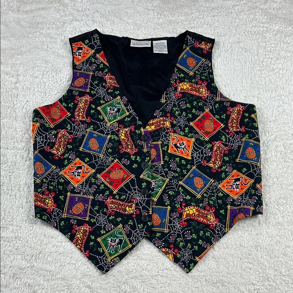 Vintage 90s Basic Editions Holloween Tuxedo Vest, size med